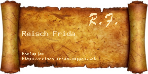 Reisch Frida névjegykártya